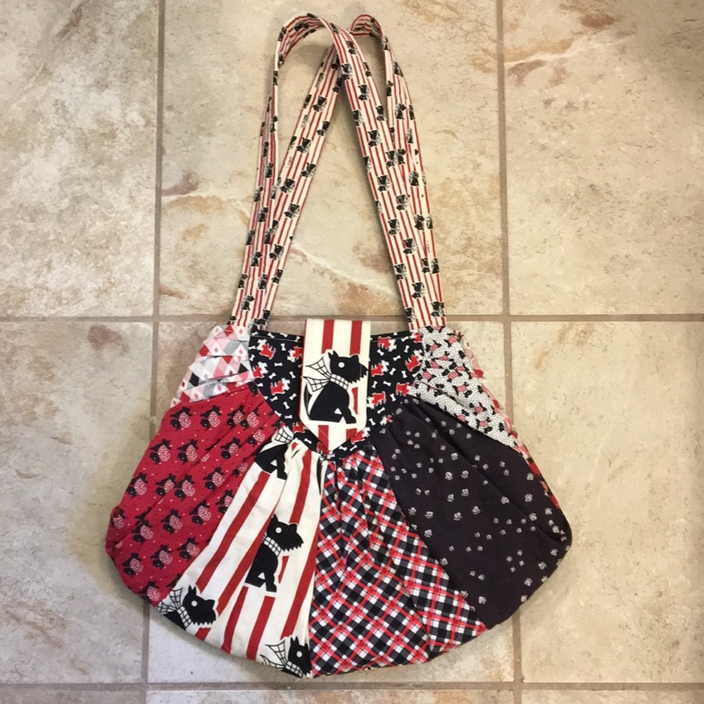 Scottie dog purse ONE OF A KIND HANDSEWN red black